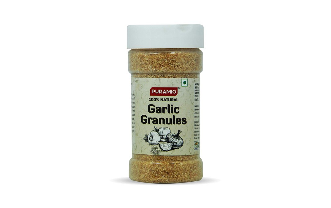 Puramio 100% Natural Garlic Granules   Plastic Bottle  125 grams